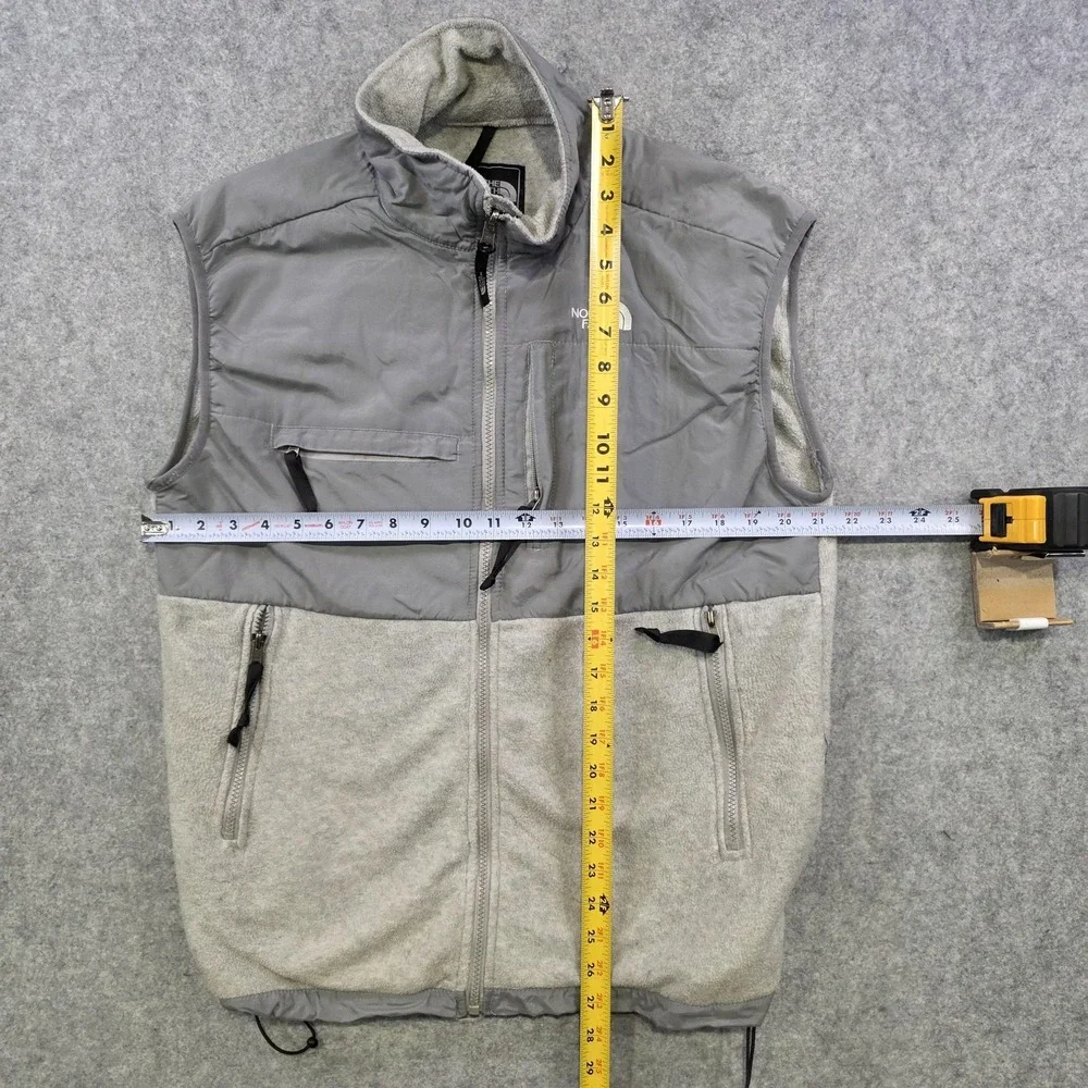 The North Face Denali Vest Mens XL‎ Gray Polartec Fleece Zip Pockets Softshell